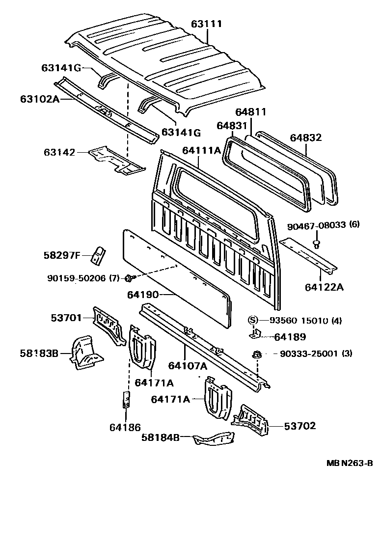 6153 — ROOF PANEL & BACK PANEL