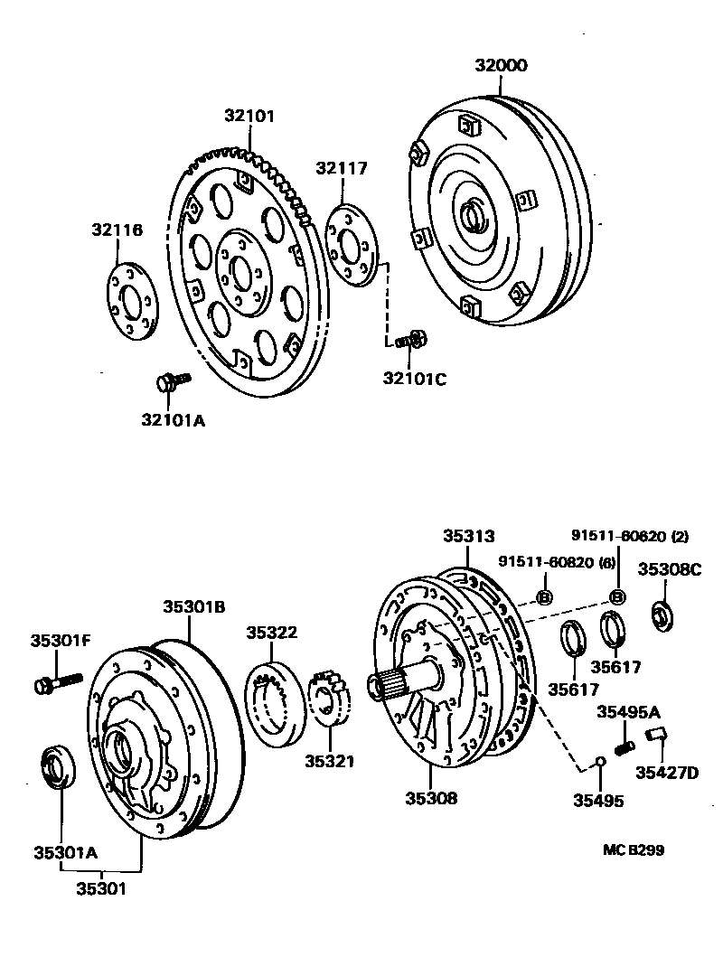 3502 — TORQUE CONVERTER, FRONT OIL PUMP & CHAIN (ATM)