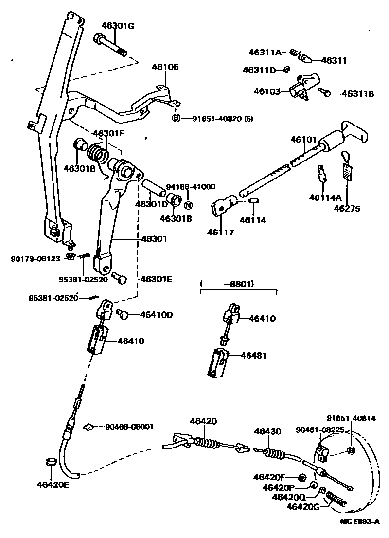 4601 — PARKING BRAKE & CABLE