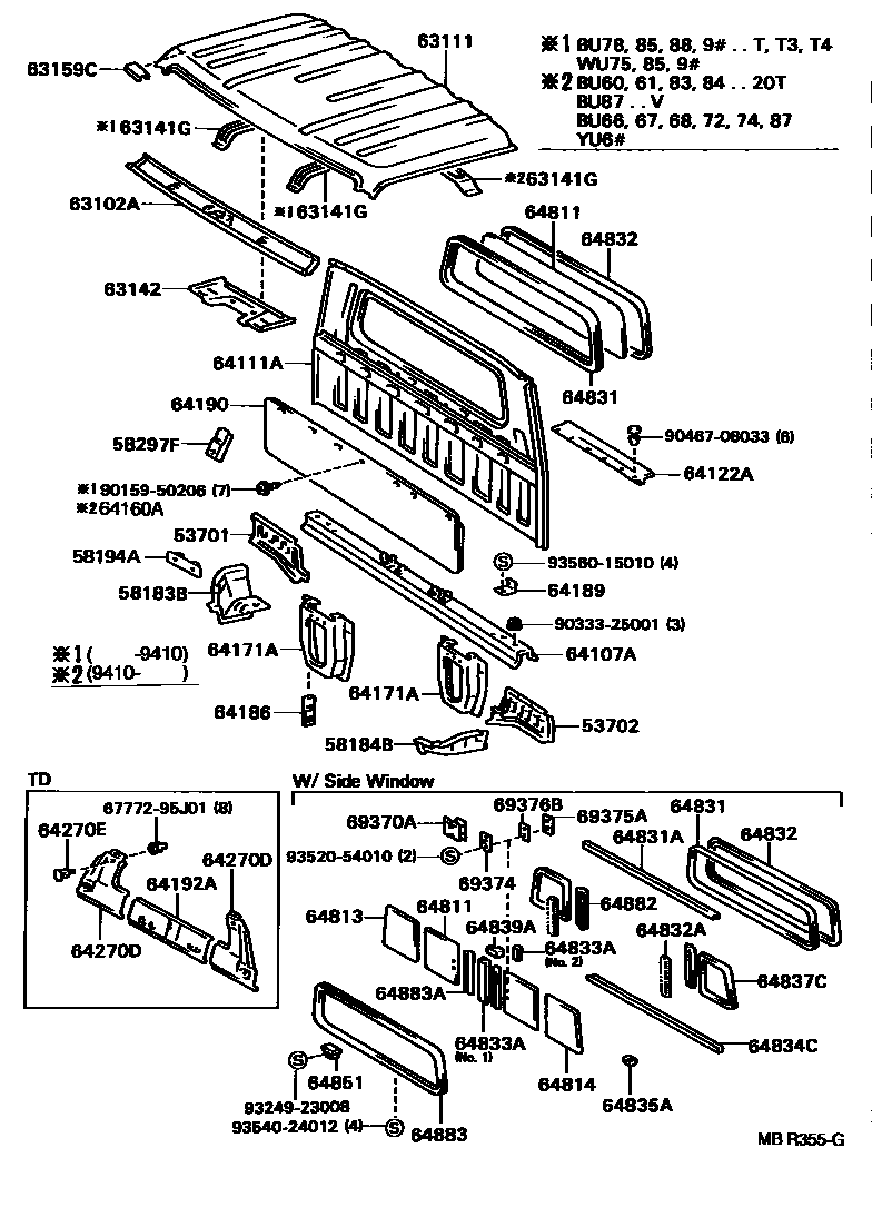 6153 — ROOF PANEL & BACK PANEL