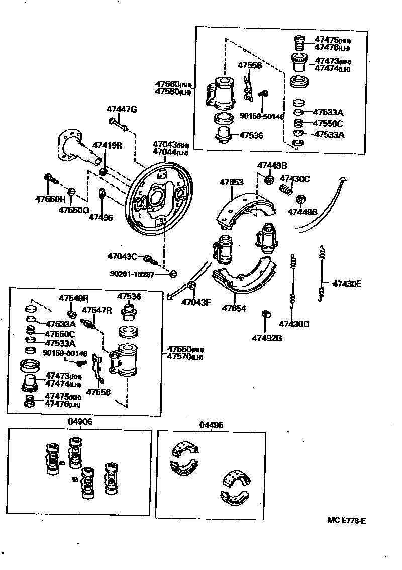 4706 — REAR DRUM BRAKE WHEEL CYLINDER & BACKING PLATE