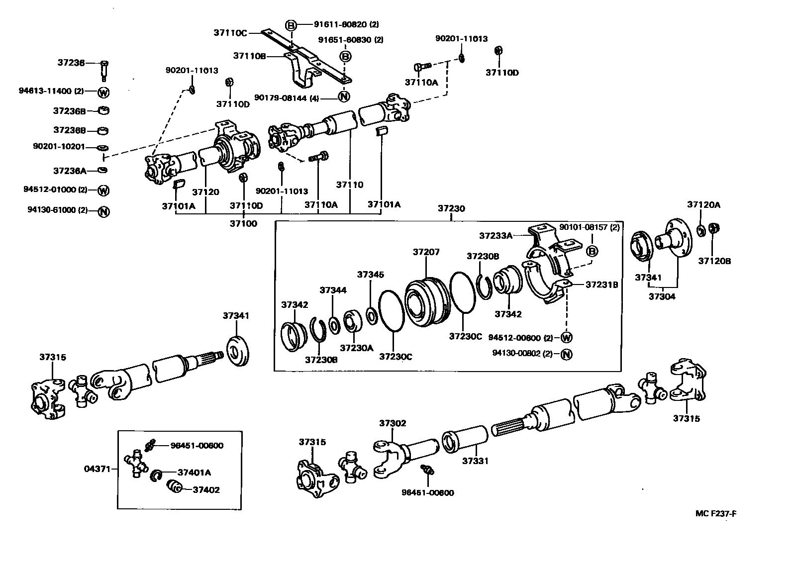3701 — PROPELLER SHAFT & UNIVERSAL JOINT