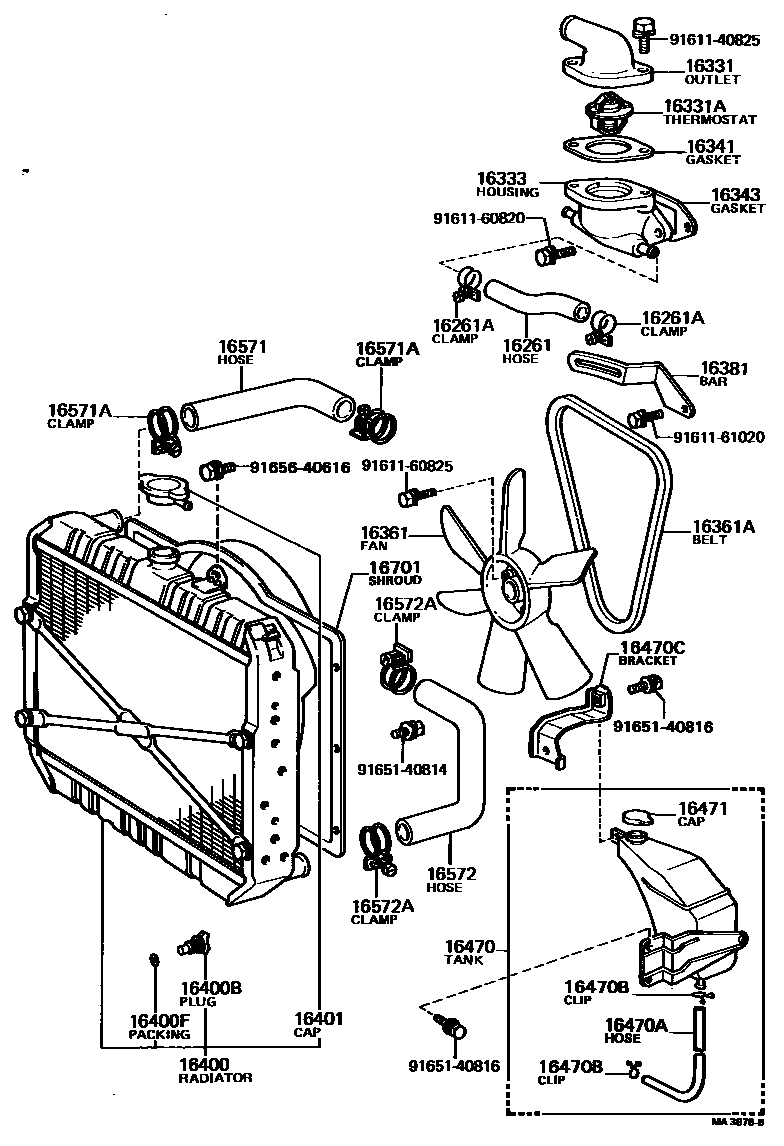 1603 — RADIATOR & WATER OUTLET