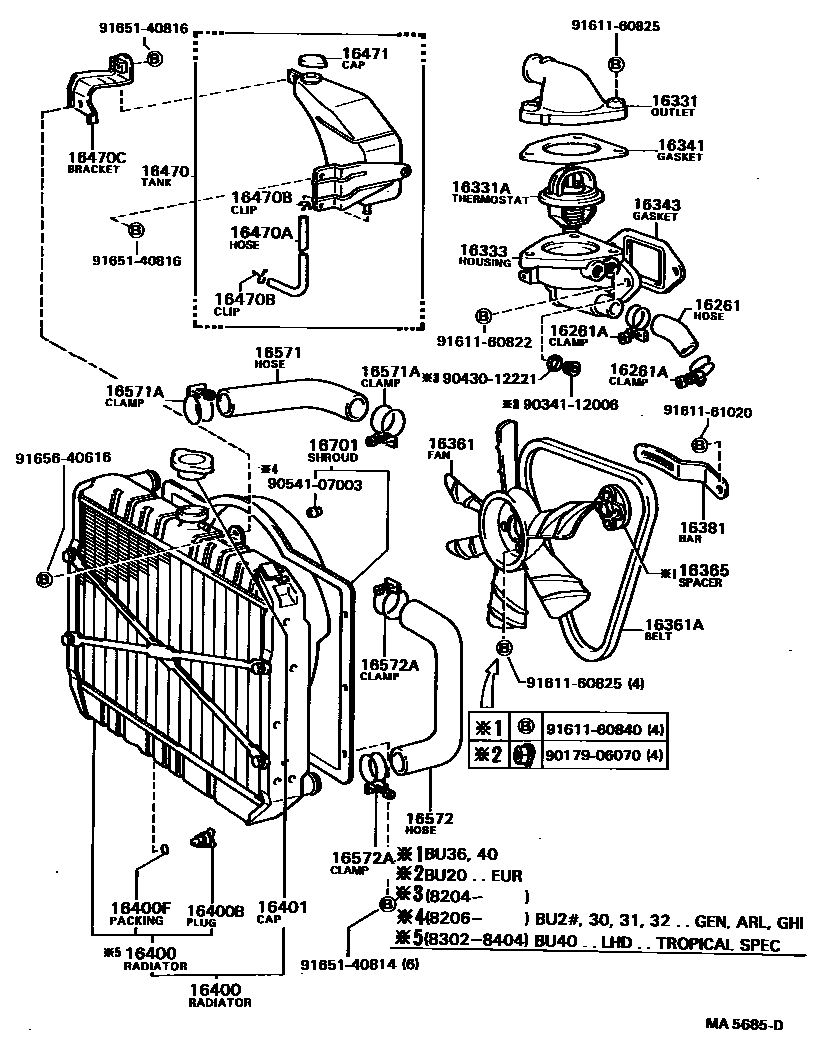 1603 — RADIATOR & WATER OUTLET