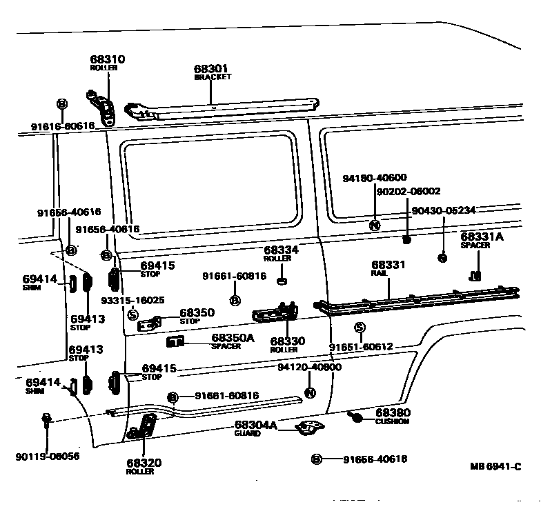 6758 — SLIDE ROLLER & RAIL