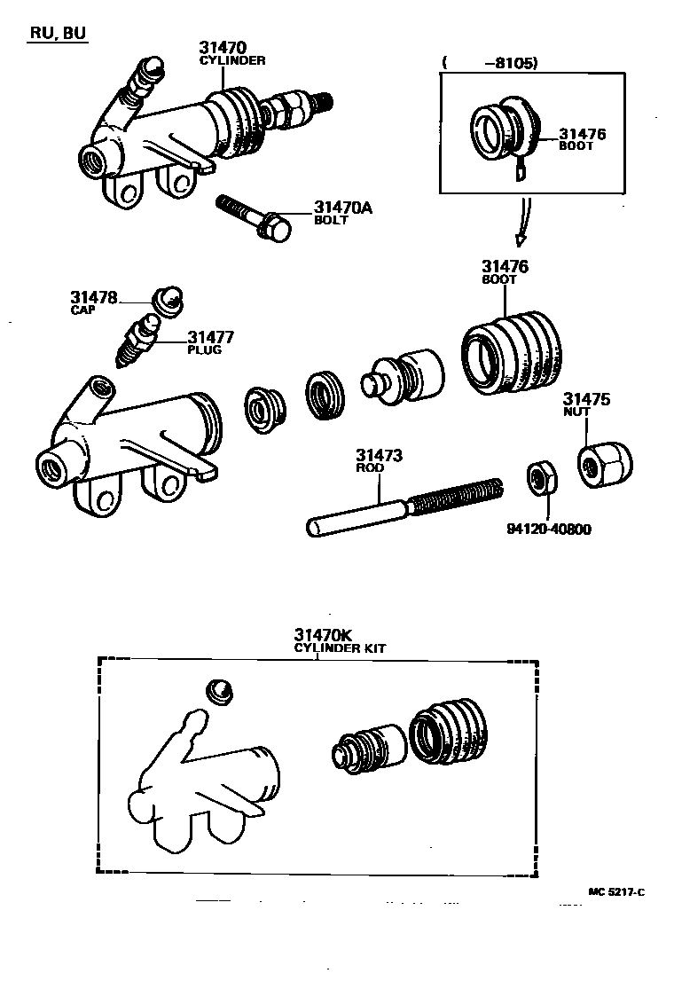 3105 — CLUTCH RELEASE CYLINDER