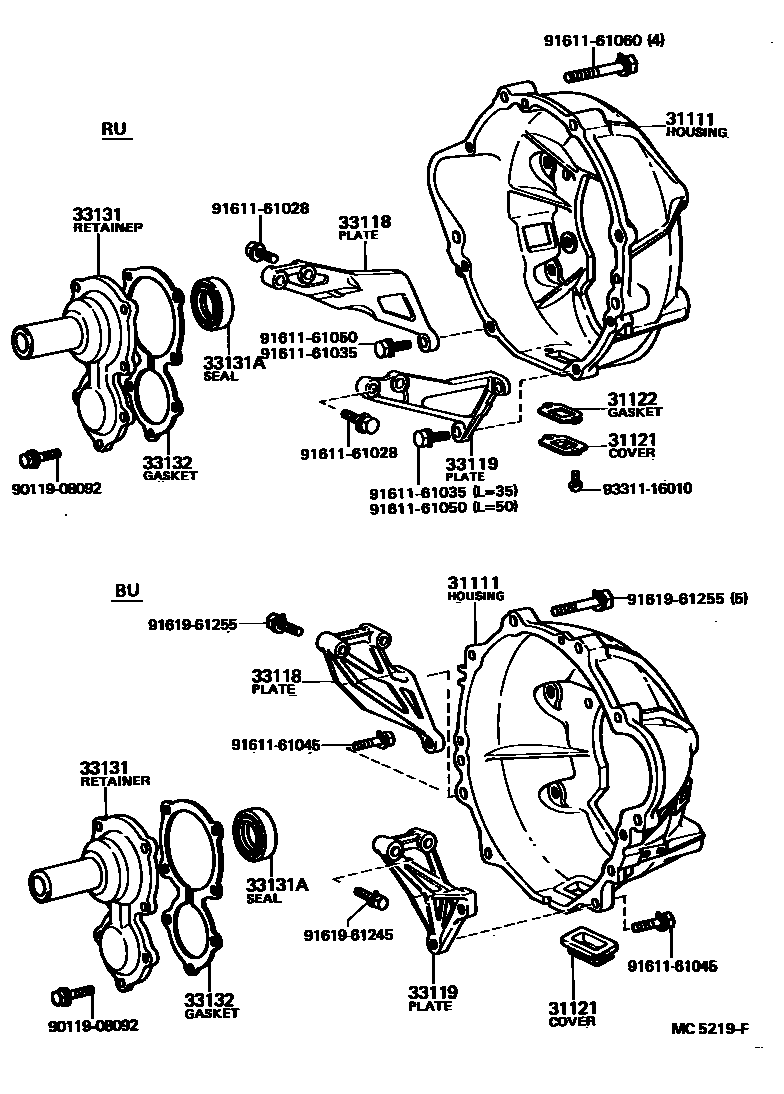 3302 — CLUTCH HOUSING & TRANSMISSION CASE (MTM)