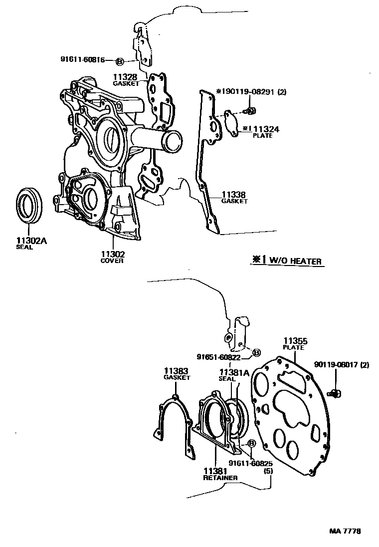 1106 — TIMING GEAR COVER & REAR END PLATE