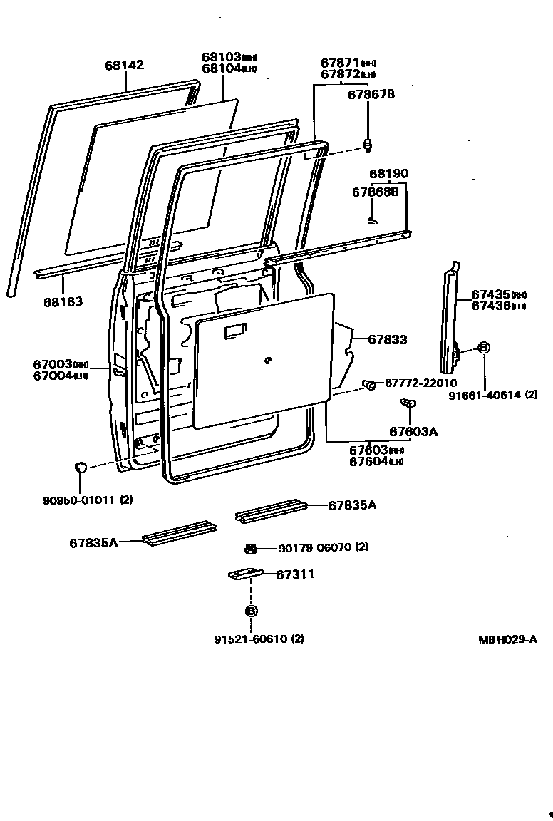 6755 — REAR DOOR PANEL & GLASS
