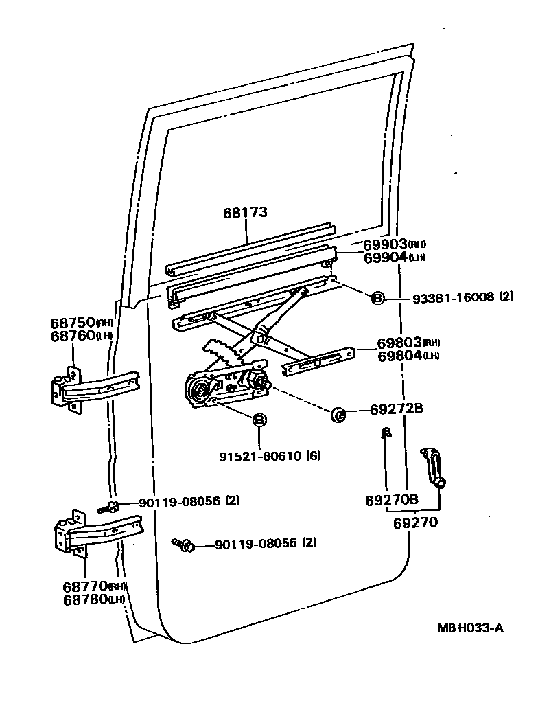 6757 — REAR DOOR WINDOW REGULATOR & HINGE