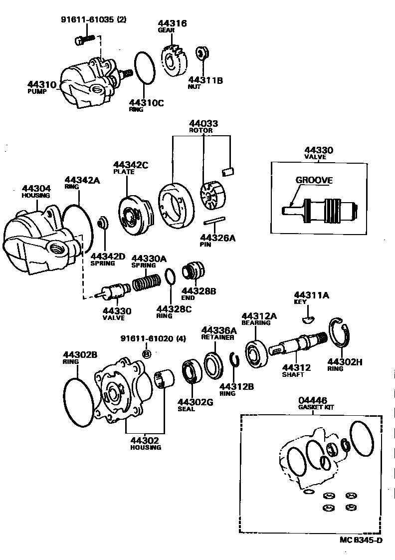 4502 — VANE PUMP & RESERVOIR (POWER STEERING)