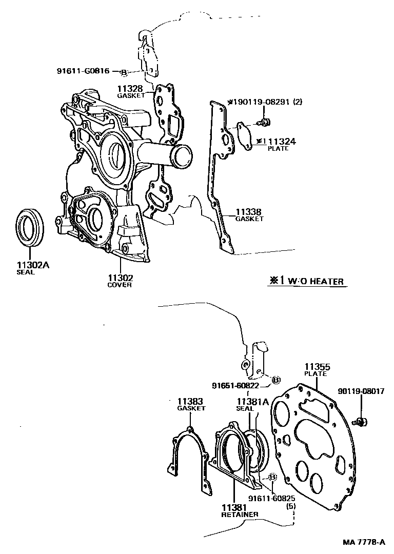 1106 — TIMING GEAR COVER & REAR END PLATE