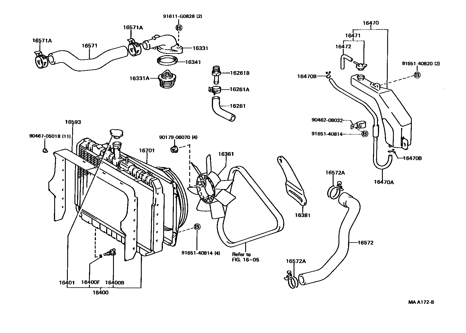 1603 — RADIATOR & WATER OUTLET