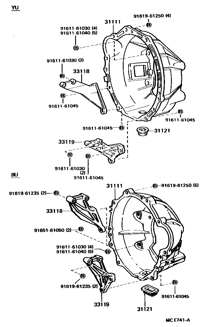 3302 — CLUTCH HOUSING & TRANSMISSION CASE (MTM)