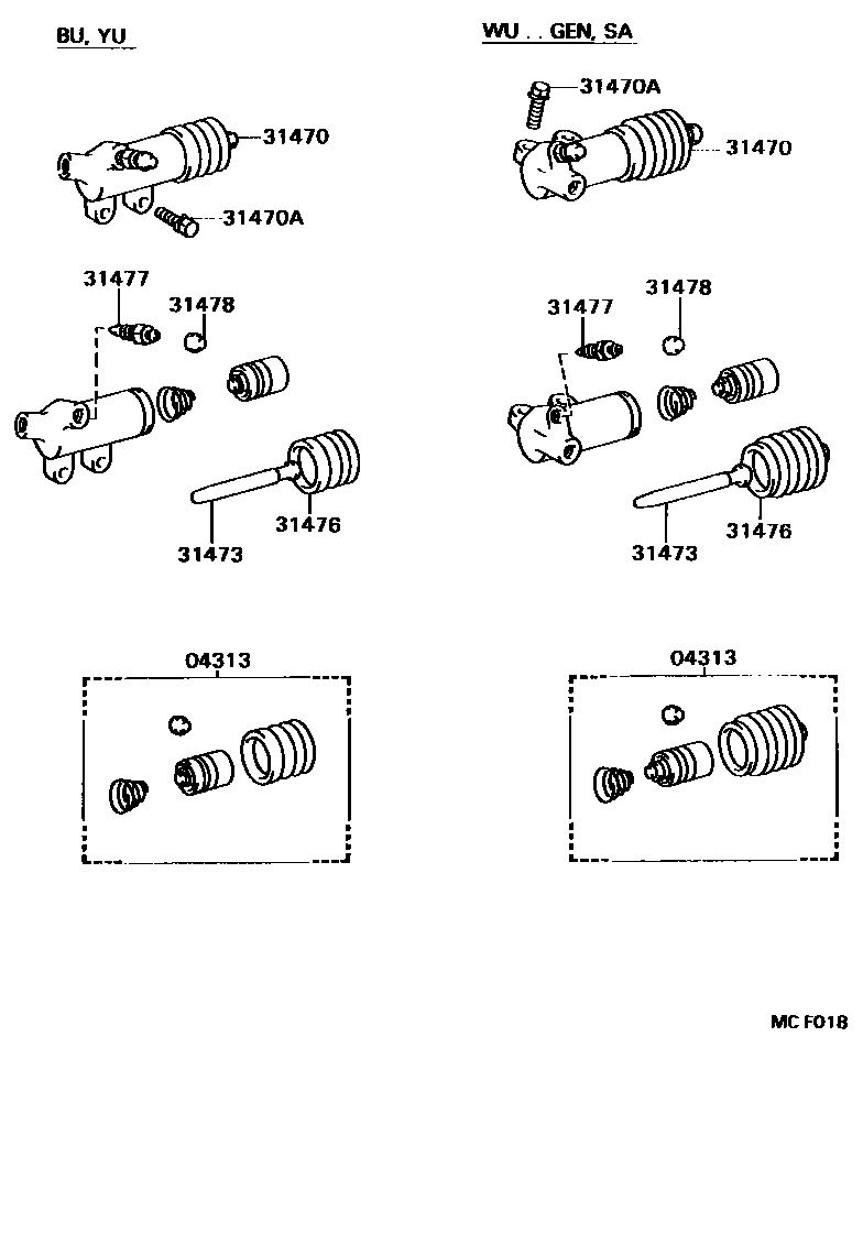 3105 — CLUTCH RELEASE CYLINDER