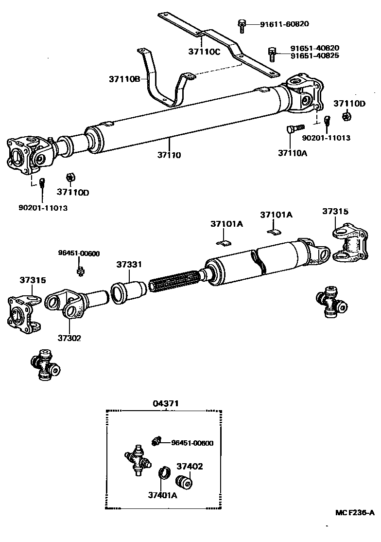 3701 — PROPELLER SHAFT & UNIVERSAL JOINT