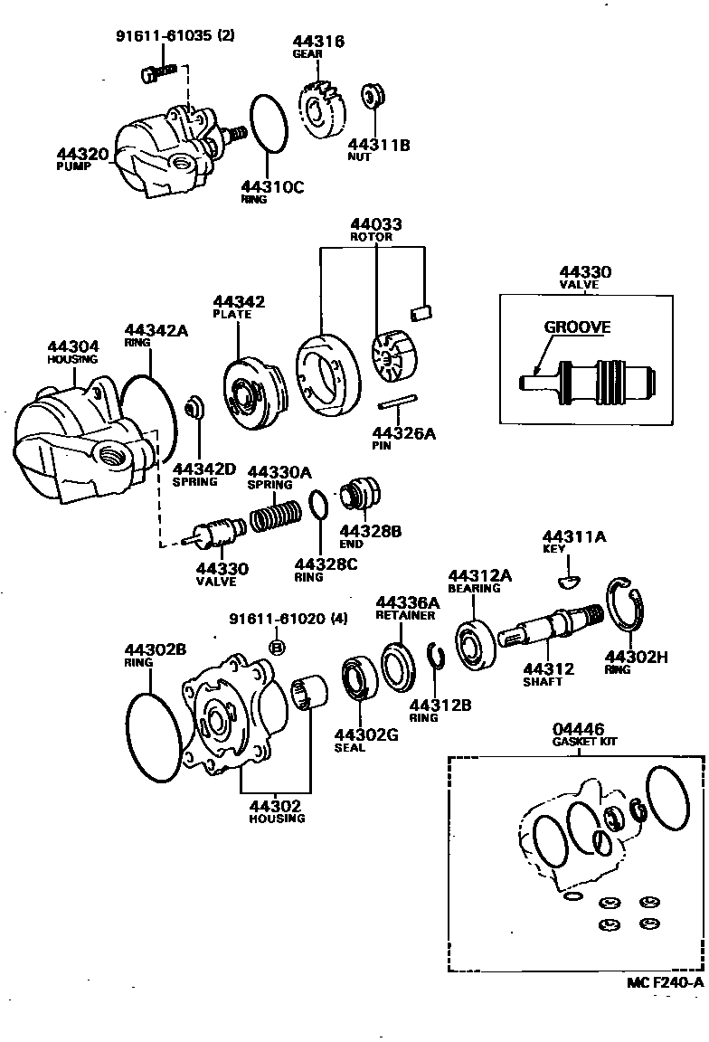 4502 — VANE PUMP & RESERVOIR (POWER STEERING)