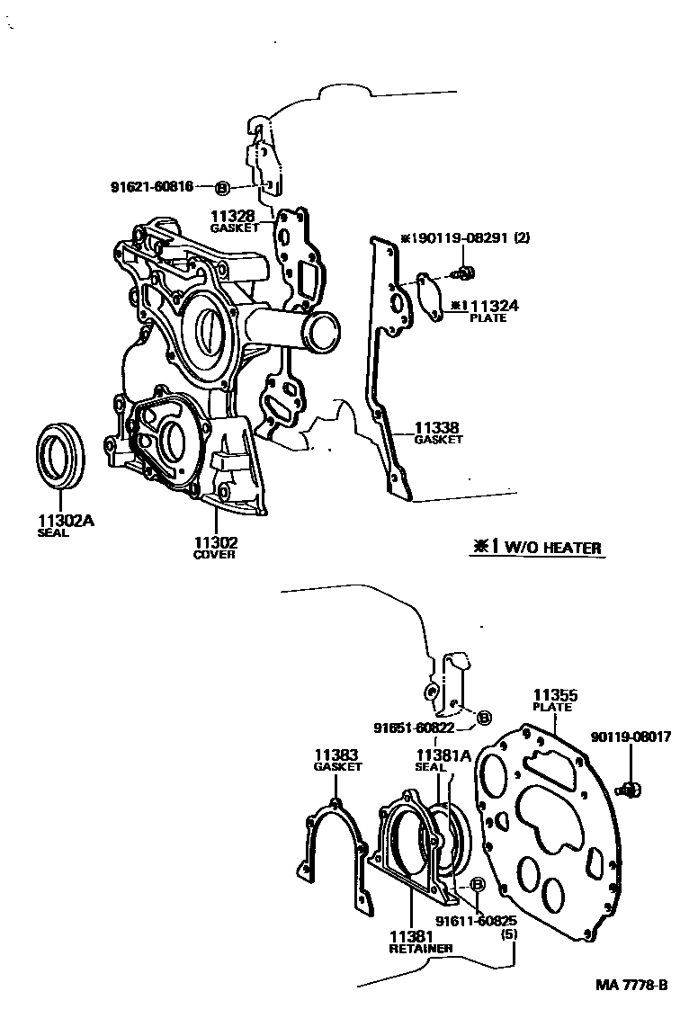 1106 — TIMING GEAR COVER & REAR END PLATE
