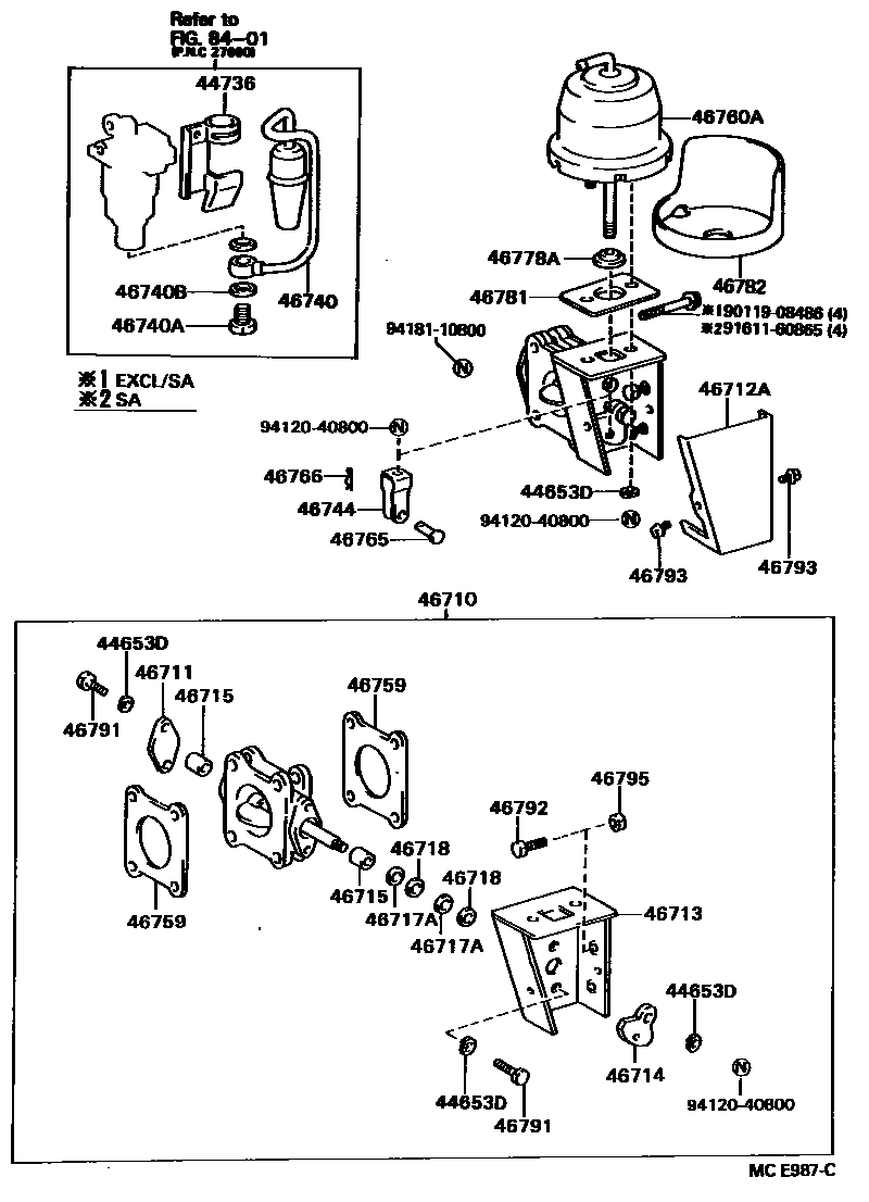 4711 — EXHAUST BRAKE ASSEMBLY & VACUUM CYLINDER