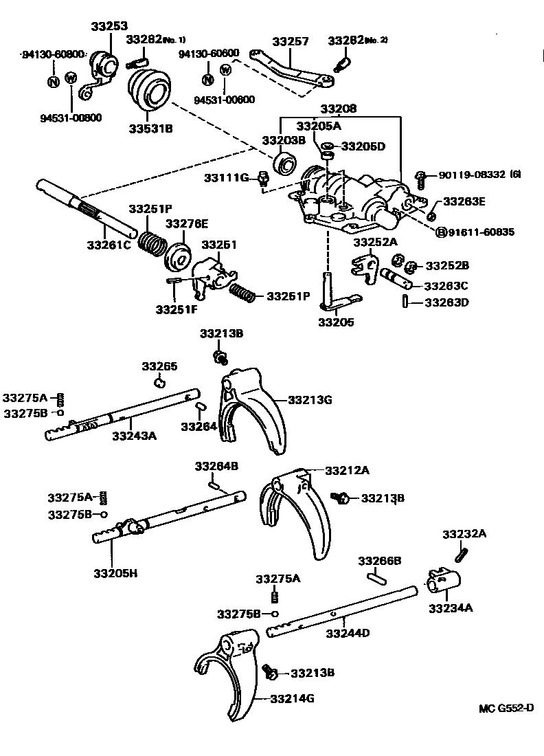 3307 — GEAR SHIFT FORK & LEVER SHAFT (MTM)