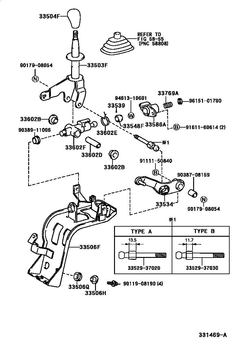 3312 — SHIFT LEVER & RETAINER