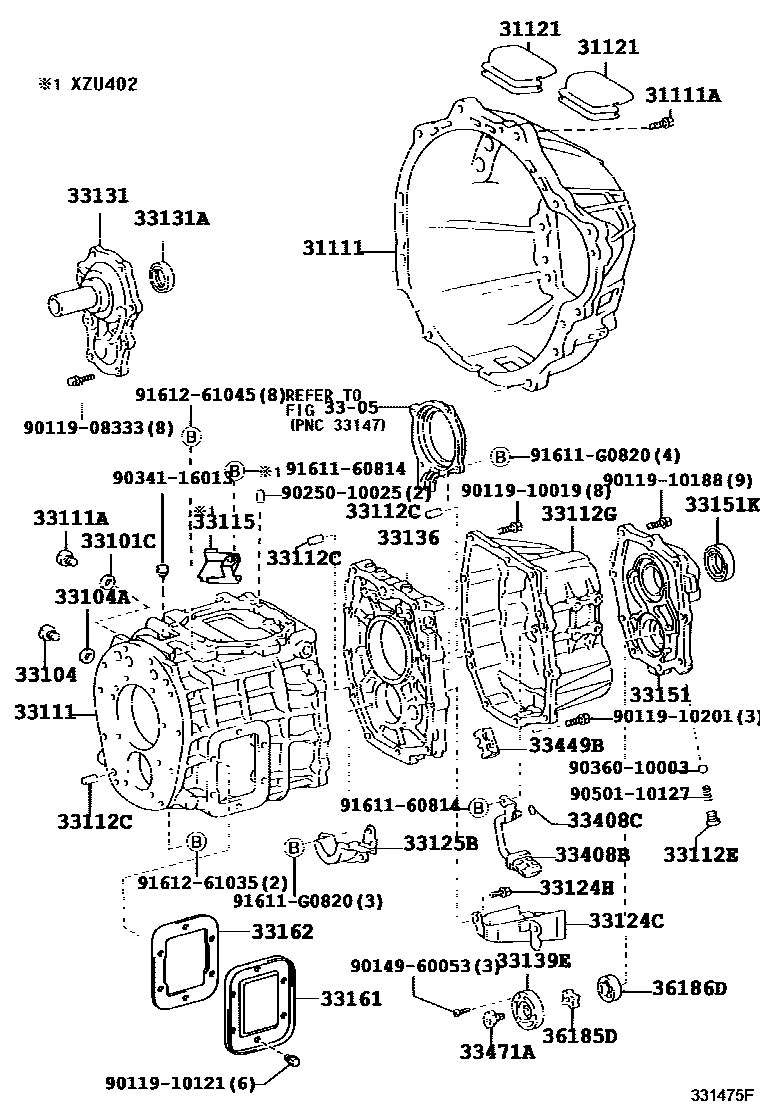 3302 — CLUTCH HOUSING & TRANSMISSION CASE (MTM)