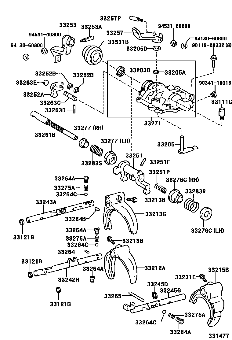 3307 — GEAR SHIFT FORK & LEVER SHAFT (MTM)
