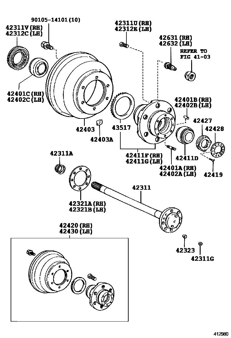 4102 — REAR AXLE SHAFT & HUB