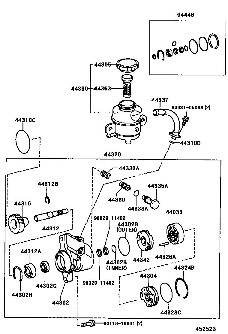 4502 — VANE PUMP & RESERVOIR (POWER STEERING)