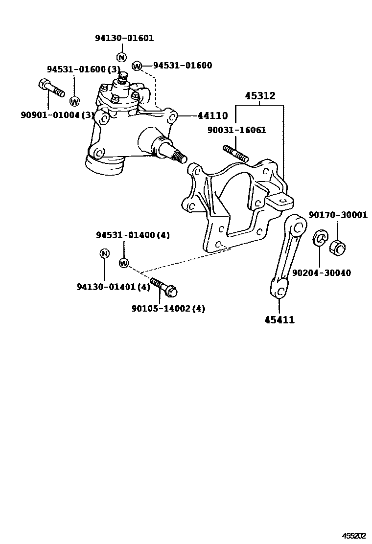4505 — FRONT STEERING GEAR & LINK