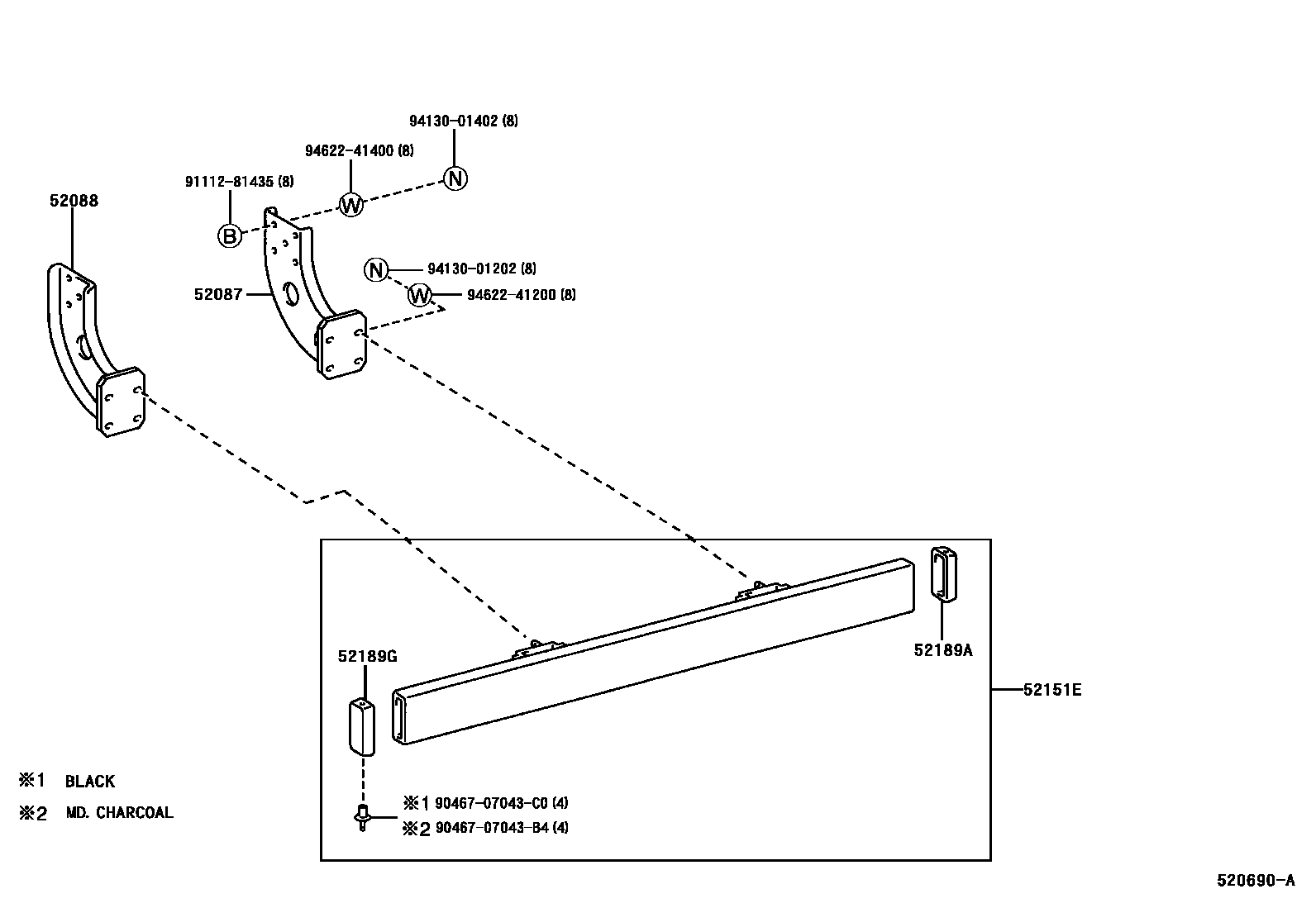 5253 — REAR BUMPER & BUMPER STAY