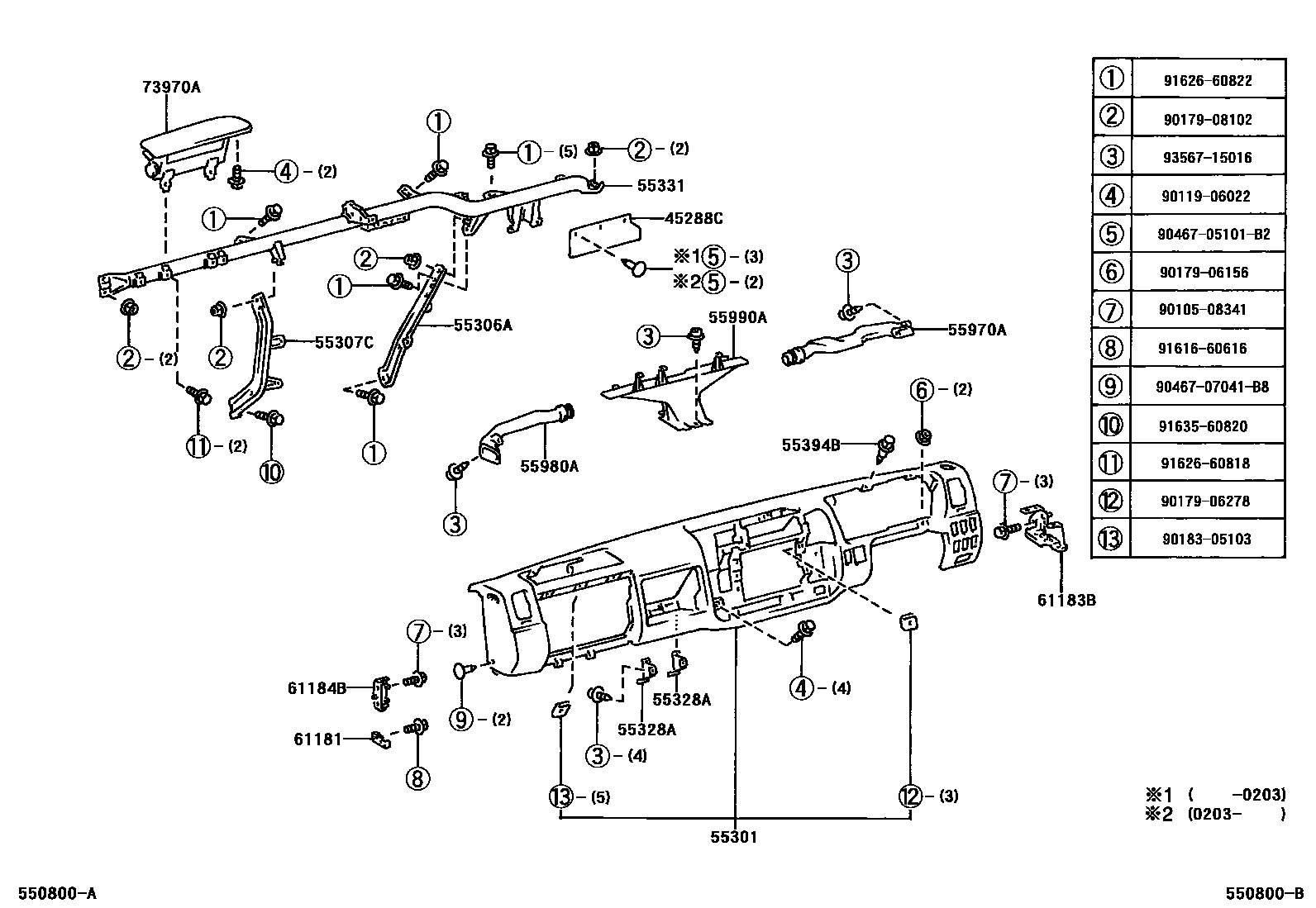 5551 — INSTRUMENT PANEL & GLOVE COMPARTMENT