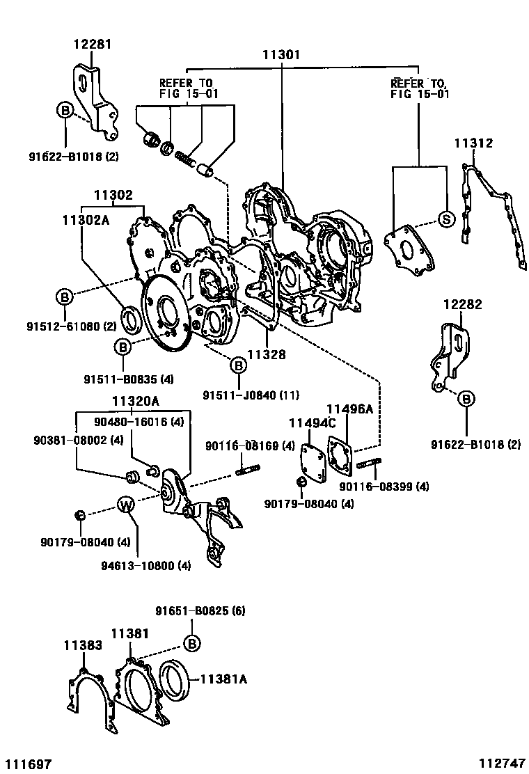 1106 — TIMING GEAR COVER & REAR END PLATE