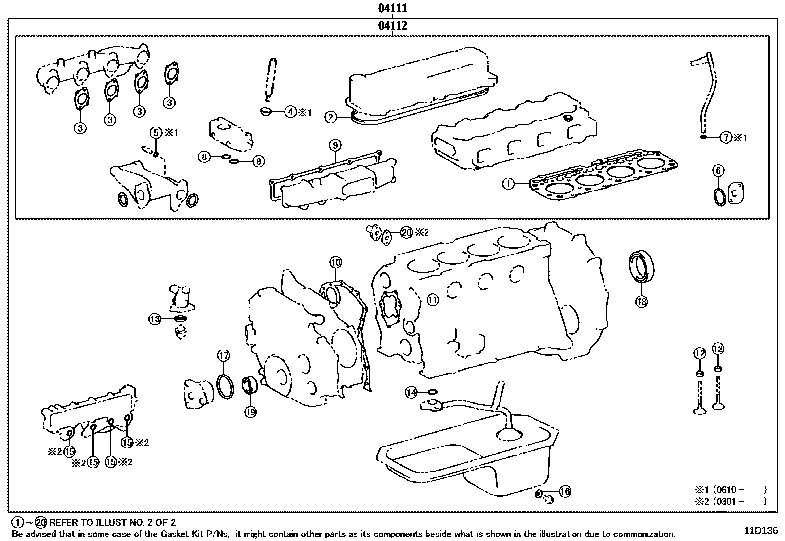 1103 — ENGINE OVERHAUL GASKET KIT