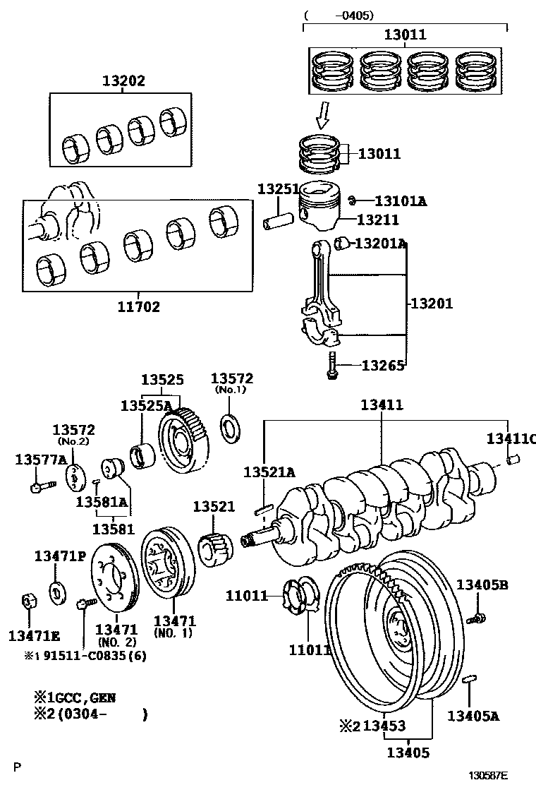 1301 — CRANKSHAFT & PISTON
