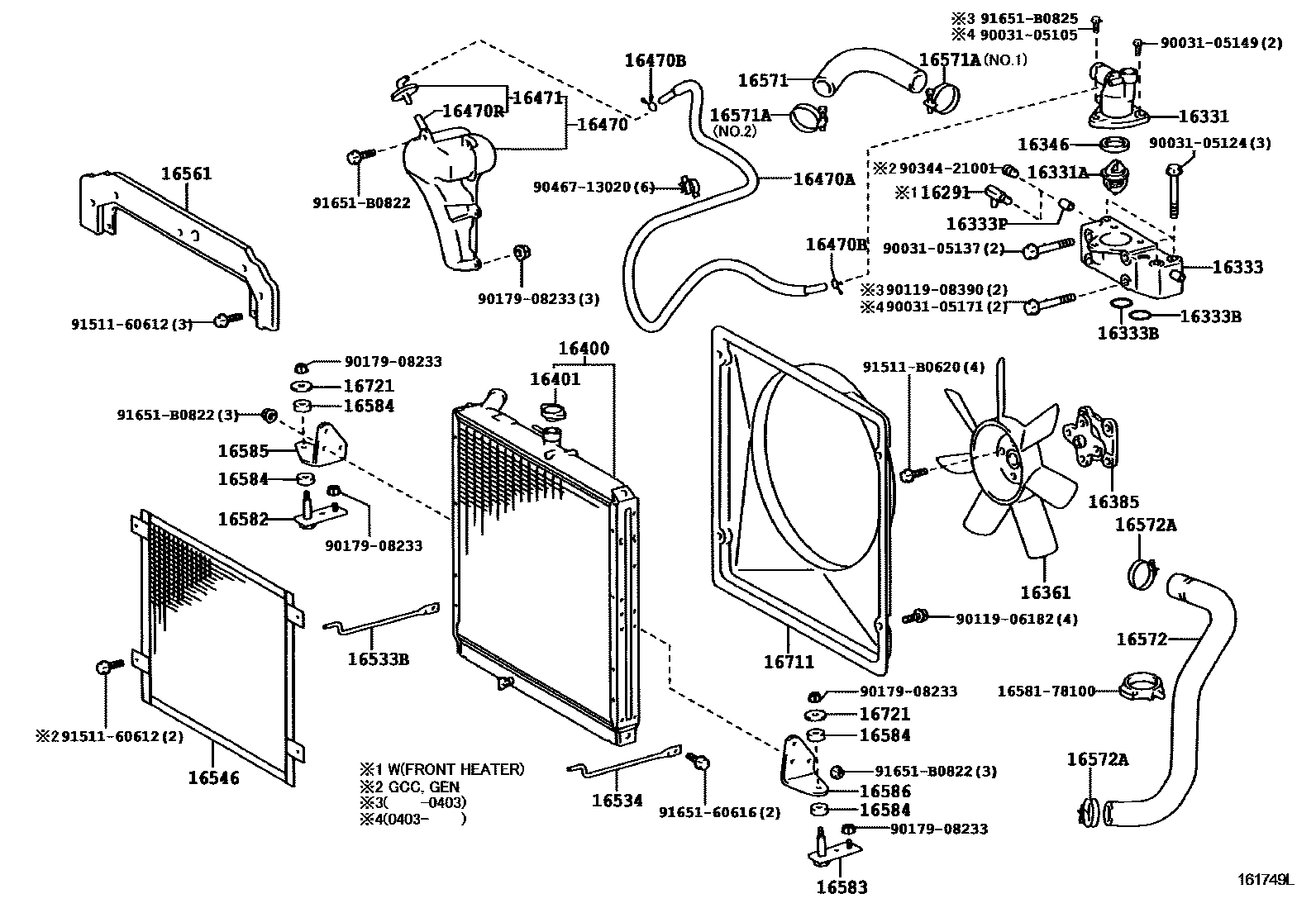1603 — RADIATOR & WATER OUTLET