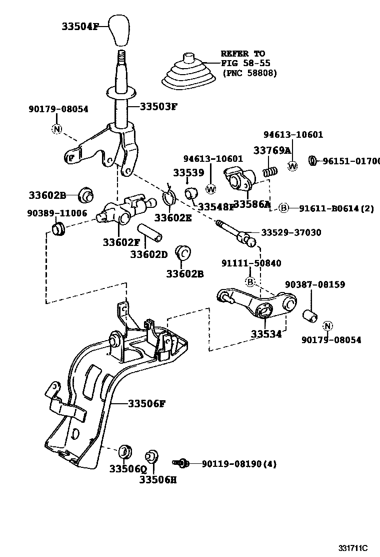 3312 — SHIFT LEVER & RETAINER