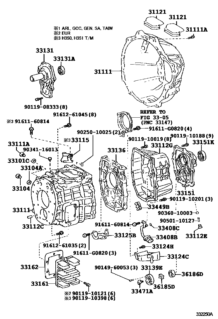 3302 — CLUTCH HOUSING & TRANSMISSION CASE (MTM)