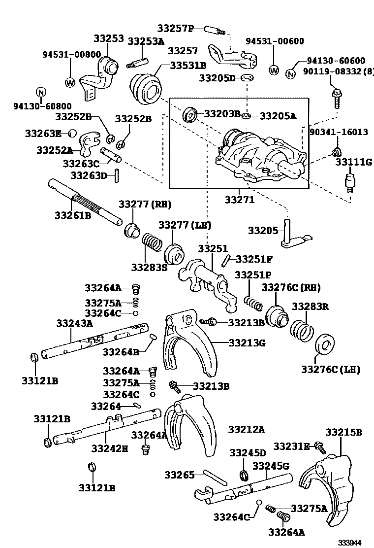 3307 — GEAR SHIFT FORK & LEVER SHAFT (MTM)