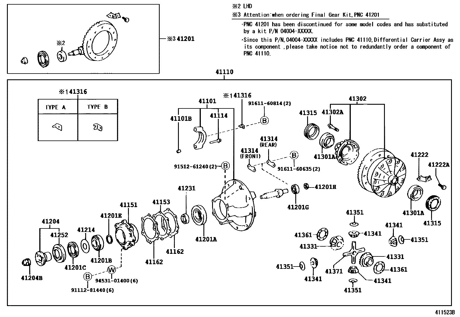 4101 — REAR AXLE HOUSING & DIFFERENTIAL