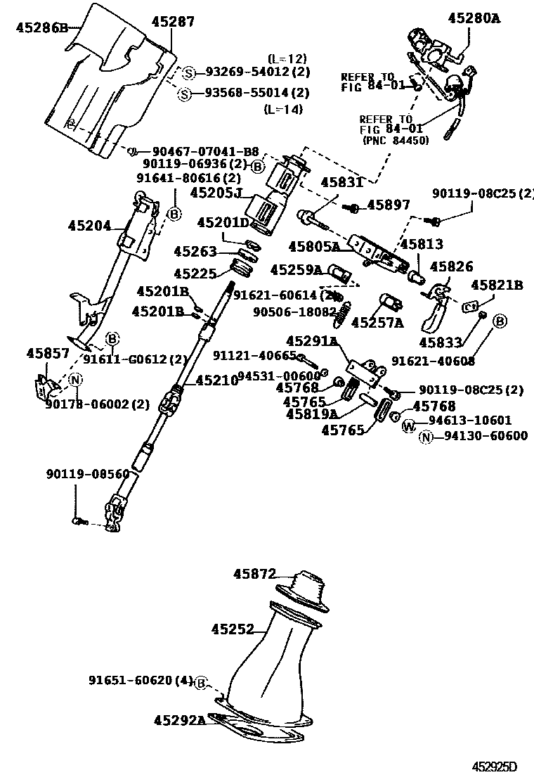 4501 — STEERING COLUMN & SHAFT
