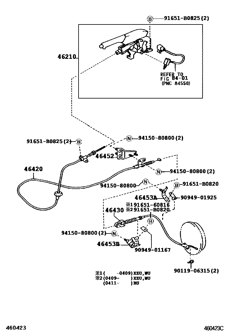 4601 — PARKING BRAKE & CABLE