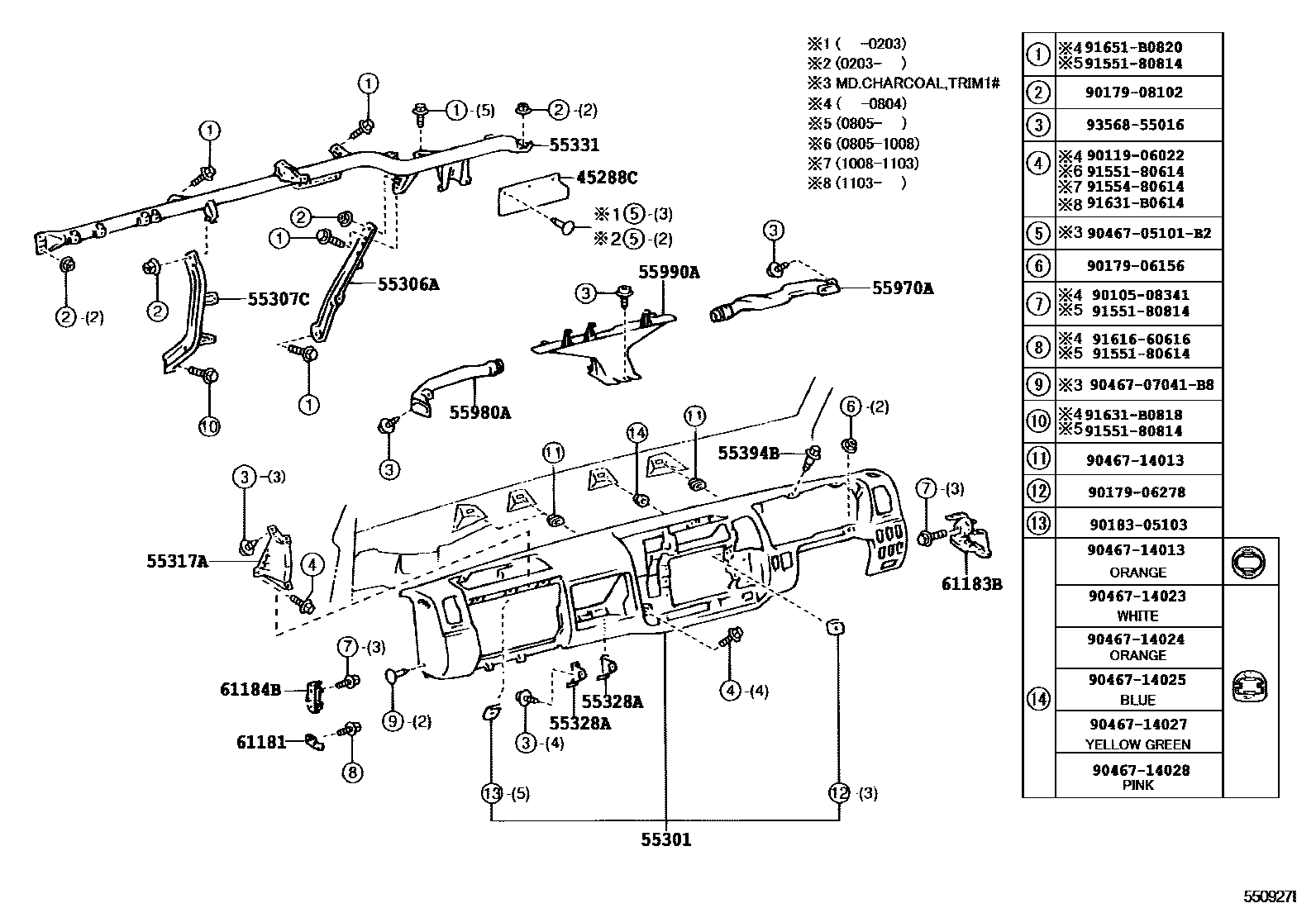 5551 — INSTRUMENT PANEL & GLOVE COMPARTMENT