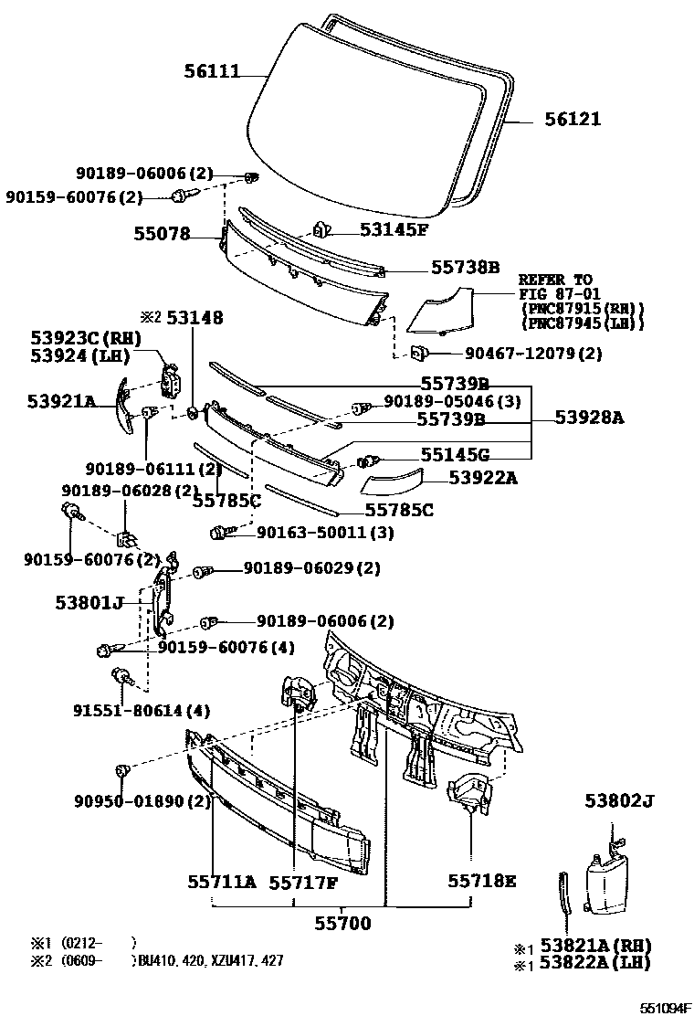 5554 — FRONT PANEL & WINDSHIELD GLASS
