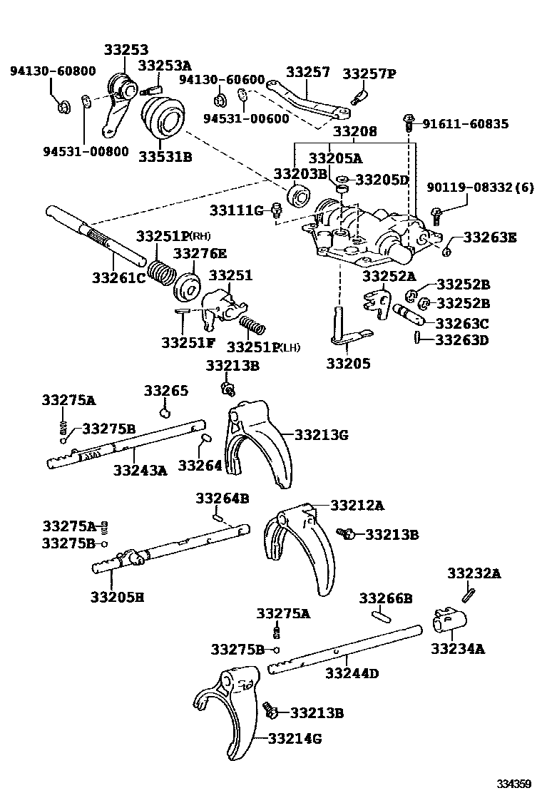 3307 — GEAR SHIFT FORK & LEVER SHAFT (MTM)