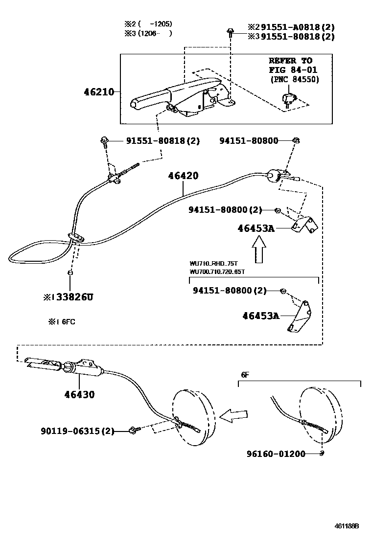 4601 — PARKING BRAKE & CABLE