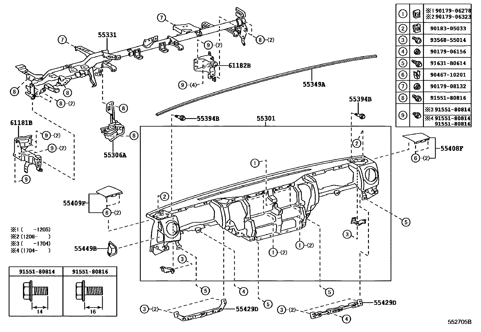 5551 — INSTRUMENT PANEL & GLOVE COMPARTMENT