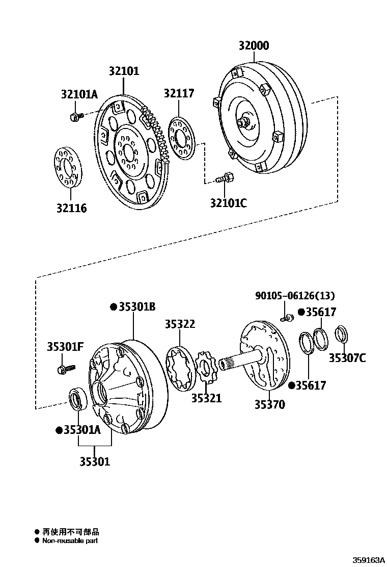 3502 — TORQUE CONVERTER, FRONT OIL PUMP & CHAIN (ATM)