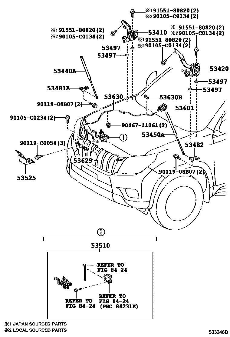 5354 — HOOD LOCK & HINGE