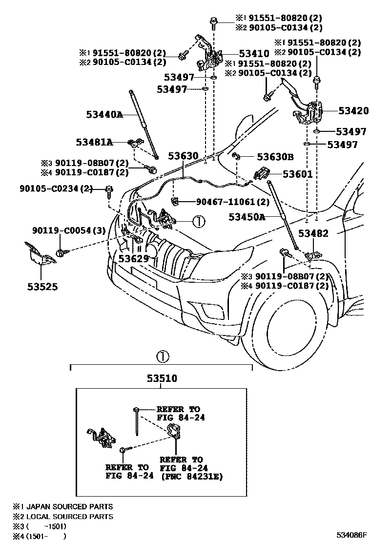 5354 — HOOD LOCK & HINGE